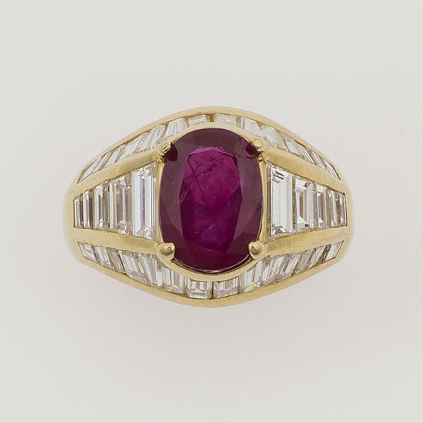 Burma ruby weighing 3.62 carats, with no indications of heatin