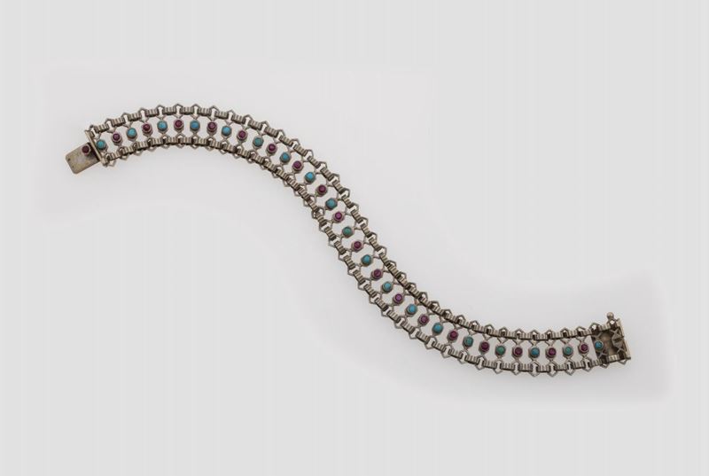 Turquoise, glass paste and gold bracelet  - Auction Jewels - Cambi Casa d'Aste
