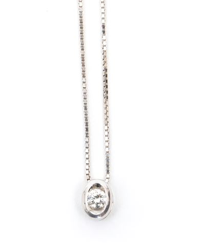 Pendente con Diamante Taglio Brillante di Ct 0,25 Circa