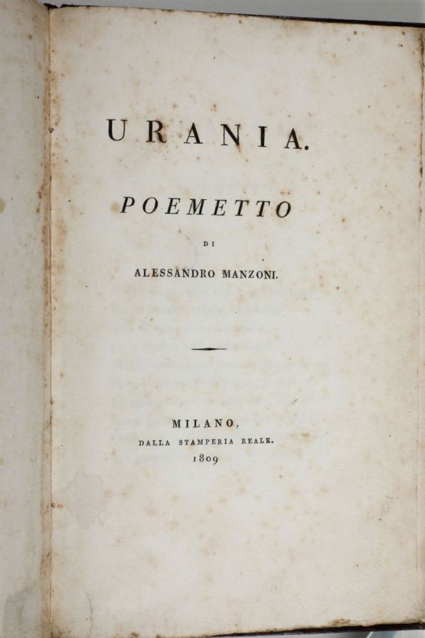 Manzoni,Alessandro Urania.Milano,Stamperia Reale,1809