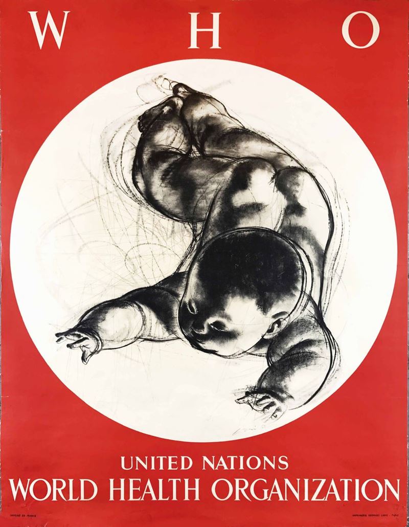 Hans Erni (1909-2015) WHO / UNITED NATIONS, WORLD HEALTH ORGANIZATION  - Asta Manifesti d'Epoca - Cambi Casa d'Aste