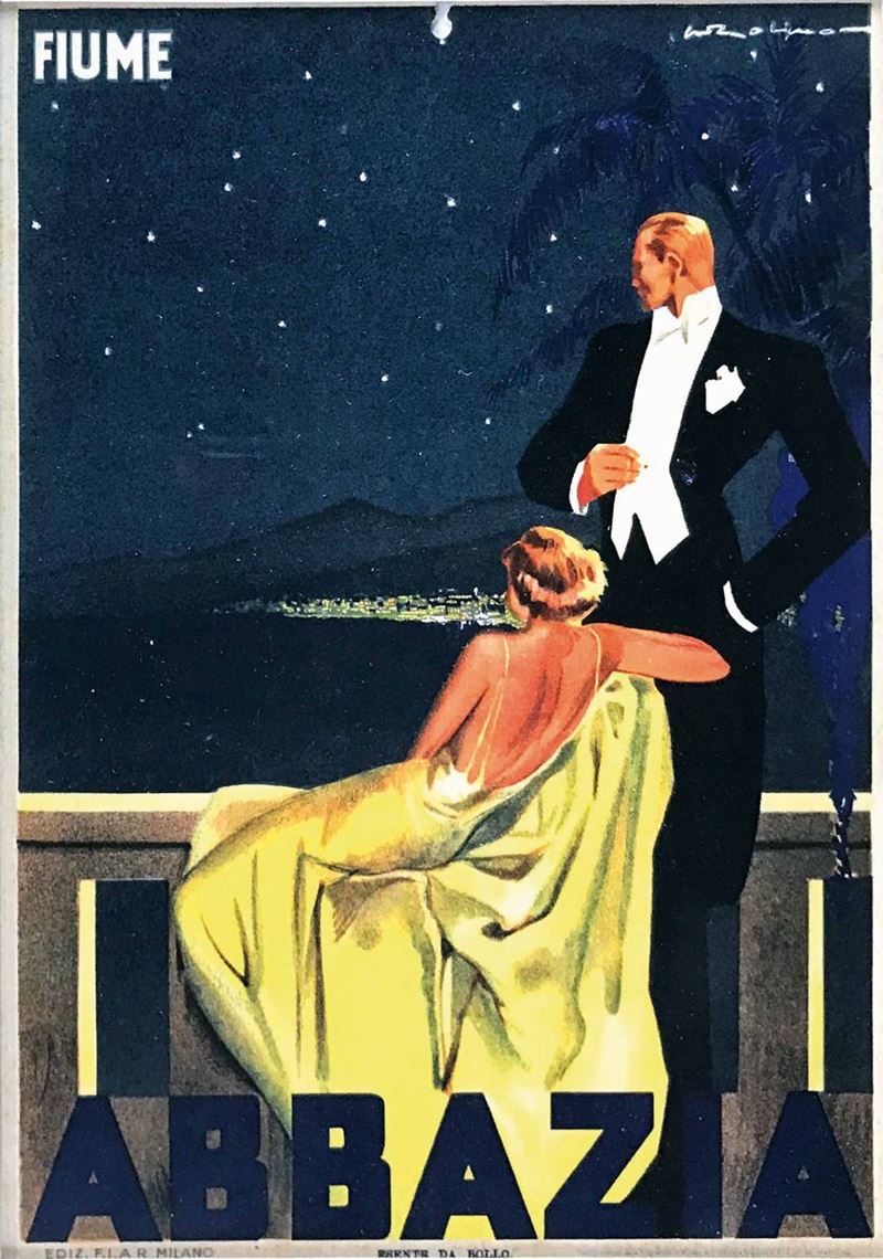 Walter Molino (1915-1997) ABBAZIA – FIUME  - Auction Vintage Posters - Cambi Casa d'Aste