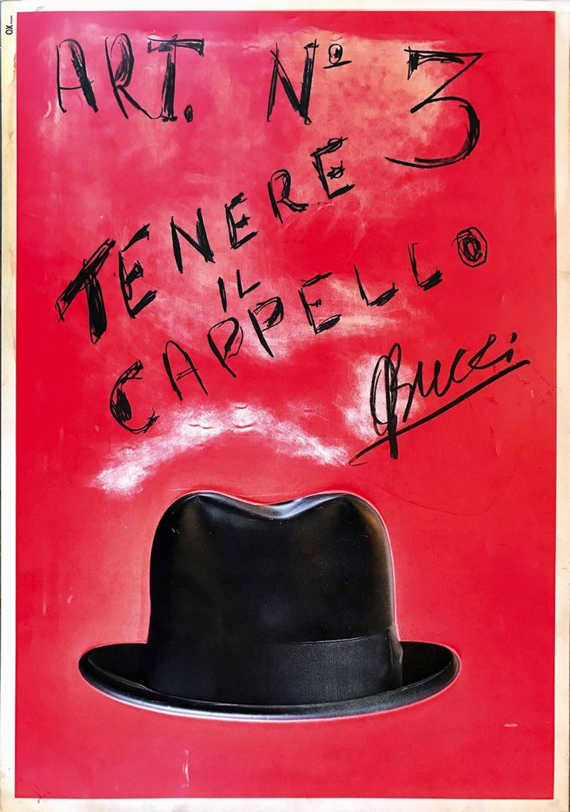 Anselmo Bucci (1887-1955) [AB 105342] ART N.3 – TENERE IL CAPPELLO  - Asta Manifesti d'Epoca - Cambi Casa d'Aste