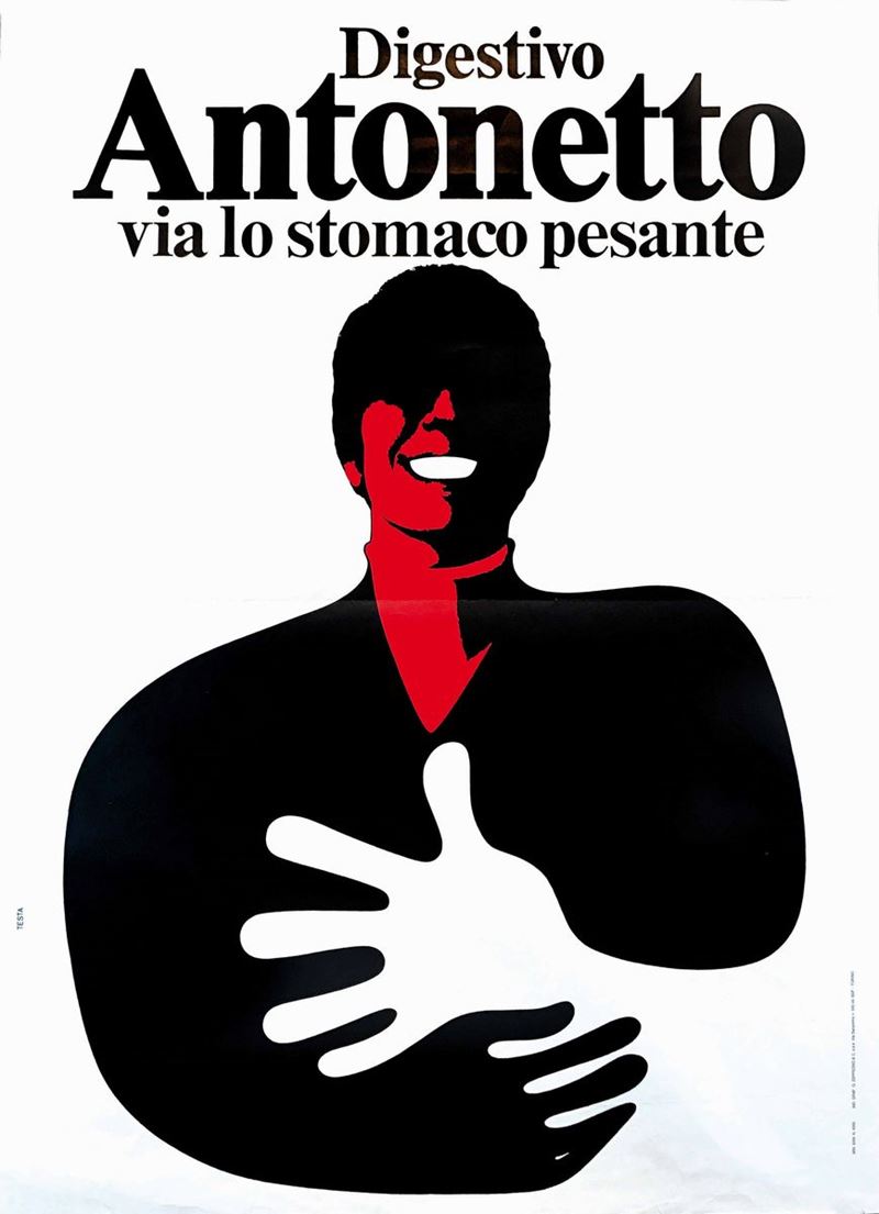 Armando Testa (1917-1992) DIGESTIVO ANTONETTO, VIA LO STOMACO PESANTE  - Auction Vintage Posters - Cambi Casa d'Aste