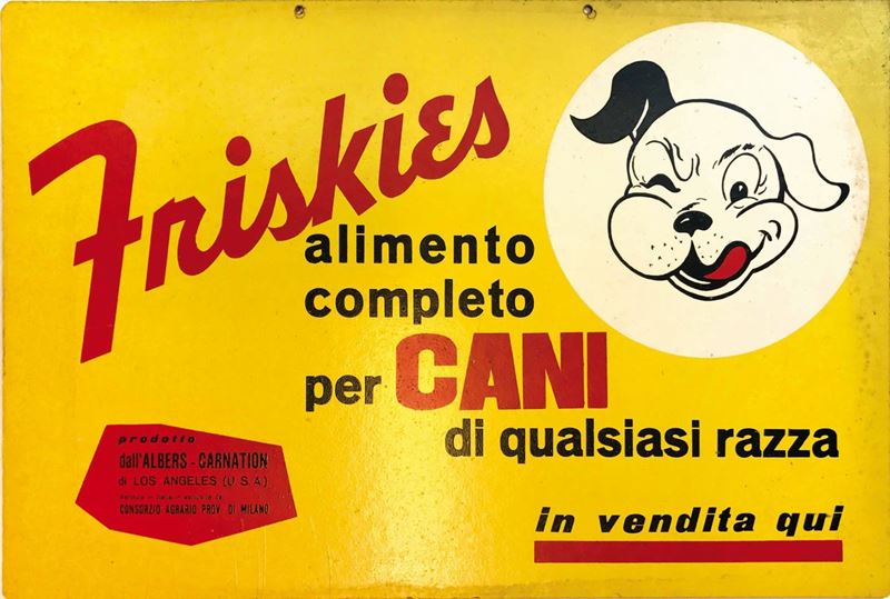 Unknown artist FRISKIES ALIMENTO COMPLETO PER CANI DI QUALSIASI RAZZA  - Auction Vintage Posters - Cambi Casa d'Aste