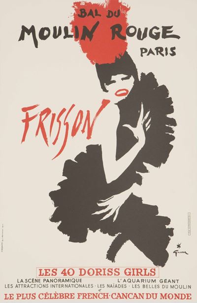 Rene’ Gruau (1917-1992)bal Du Moulin Rouge Paris / Frisson