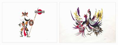 Armando Testa (1917-1992)martini Samurai / Martini Galli
