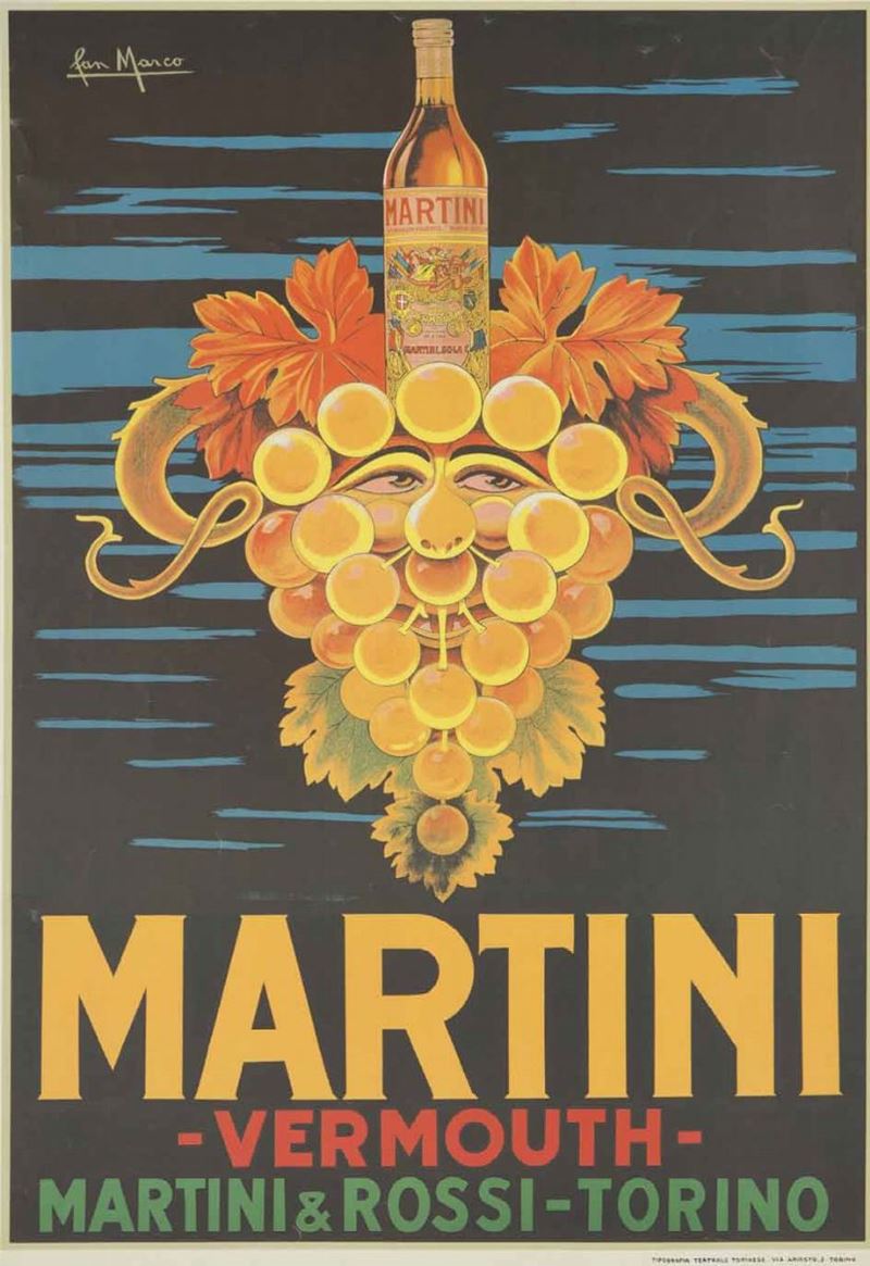 San Marco MARTINI VERMOUTH / MARTINI & ROSSI TORINO  - Asta Manifesti d'Epoca - Cambi Casa d'Aste