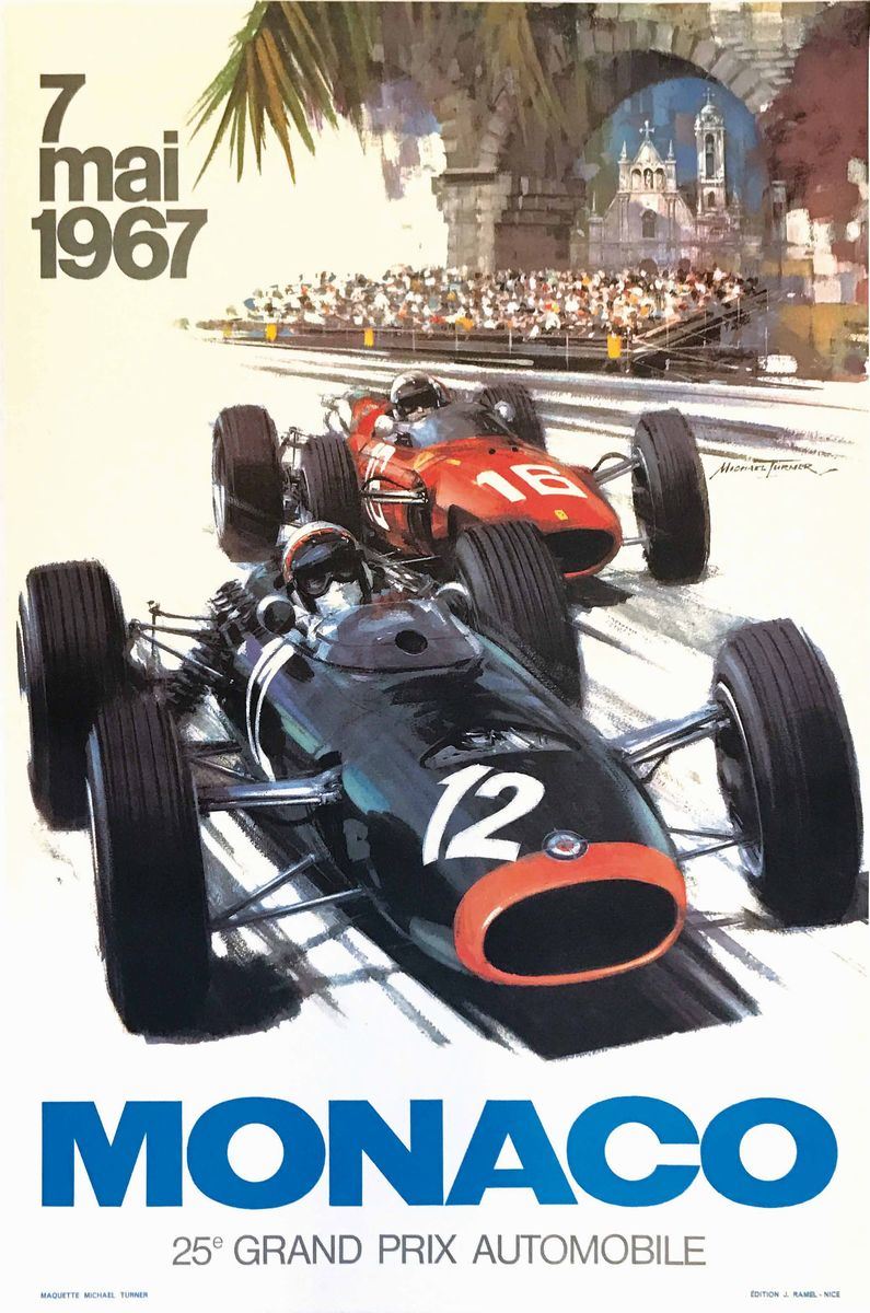 Michael Turner – Publ. Editions MONACO 1967 GRAND PRIX AUTOMOBILE  - Auction Vintage Posters - Cambi Casa d'Aste