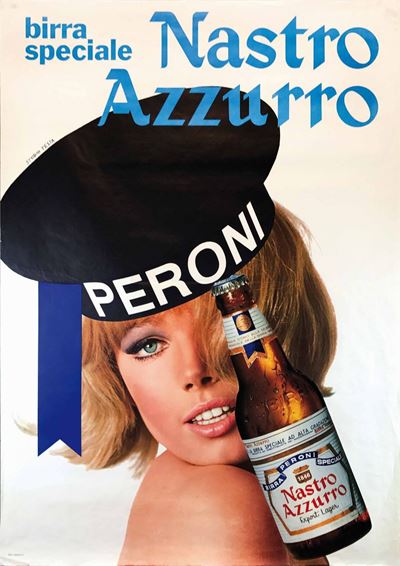 Armando Testa (1917-1992)birra Speciale Nastro Azzurro .. Peroni