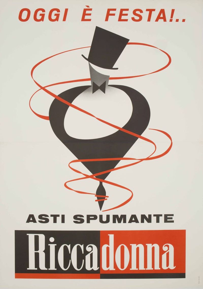 Armando Testa (1917-1992) RICCADONNA ASTI SPUMANTE / OGGI E’ FESTA! (ARMANDO TESTA)  - Auction Vintage Posters - Cambi Casa d'Aste