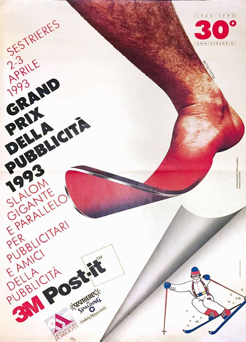 Armando Testa (1917-1992) SESTRIERES… GRAND PRIX DELLA PUBBLICITA’ / SLALOM GIGANTE E PARALLELO…  - Auction Vintage Posters - Cambi Casa d'Aste