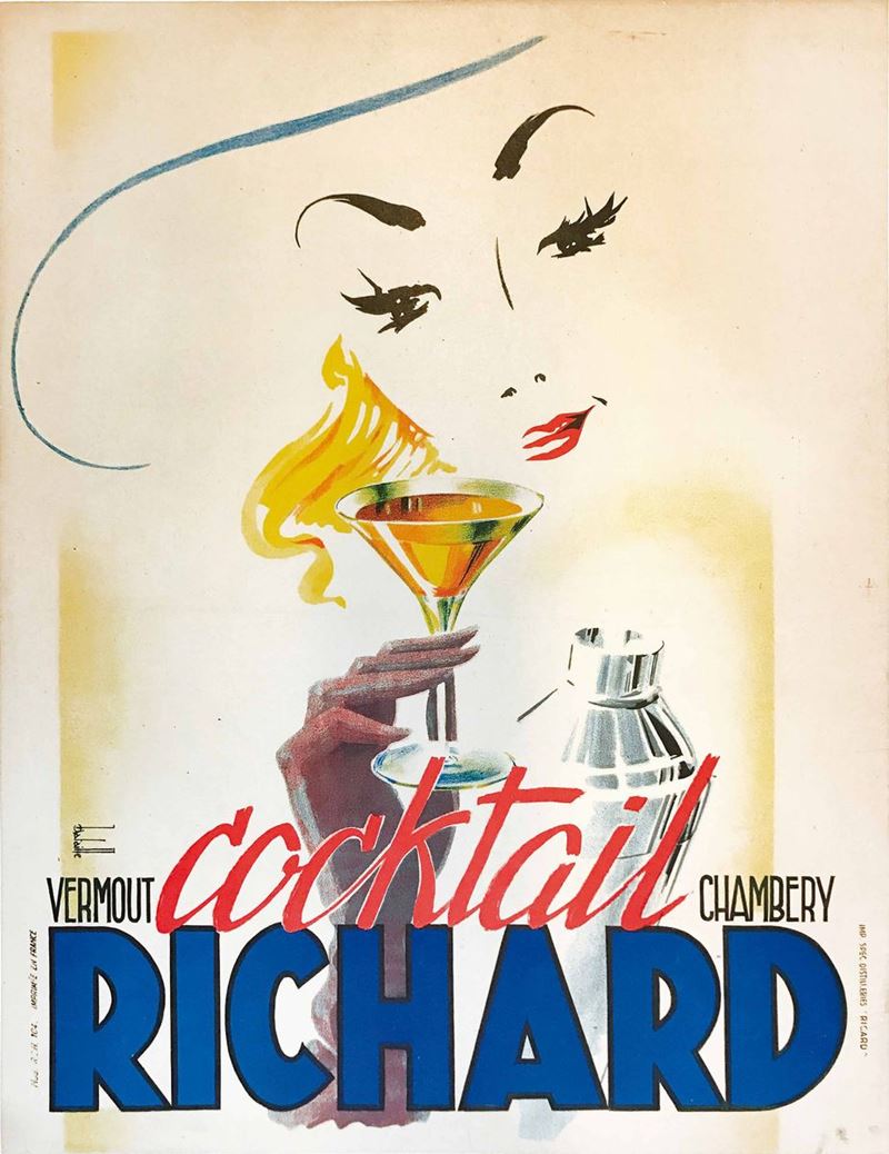 Bataille A. VERMOUT COCKTAIL RICHARD – CHAMBERY  - Auction Vintage Posters - Cambi Casa d'Aste