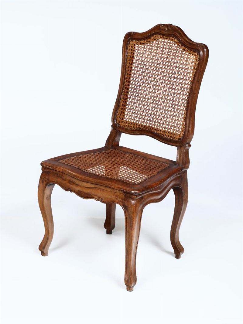 Sedia in stile Luigi XV in noce  - Auction Furniture - Cambi Casa d'Aste