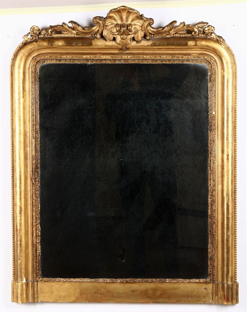 Specchiera intagliata e dorata, XIX-XX secolo  - Asta Arredi | Cambi Time - Cambi Casa d'Aste