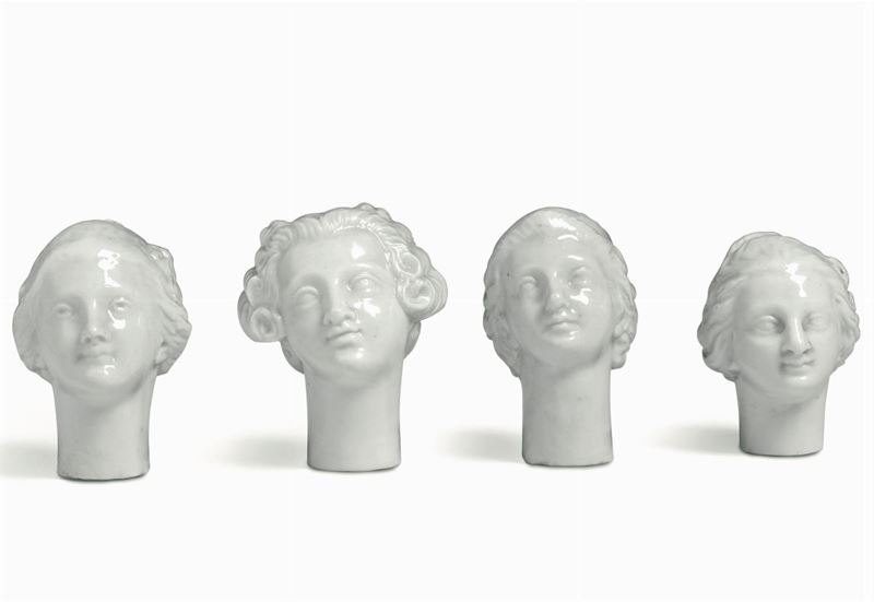 Quattro pomi da bastone Doccia, Manifattura Ginori, 1760-1770 circa  - Auction Majolica and Porcelain - Cambi Casa d'Aste