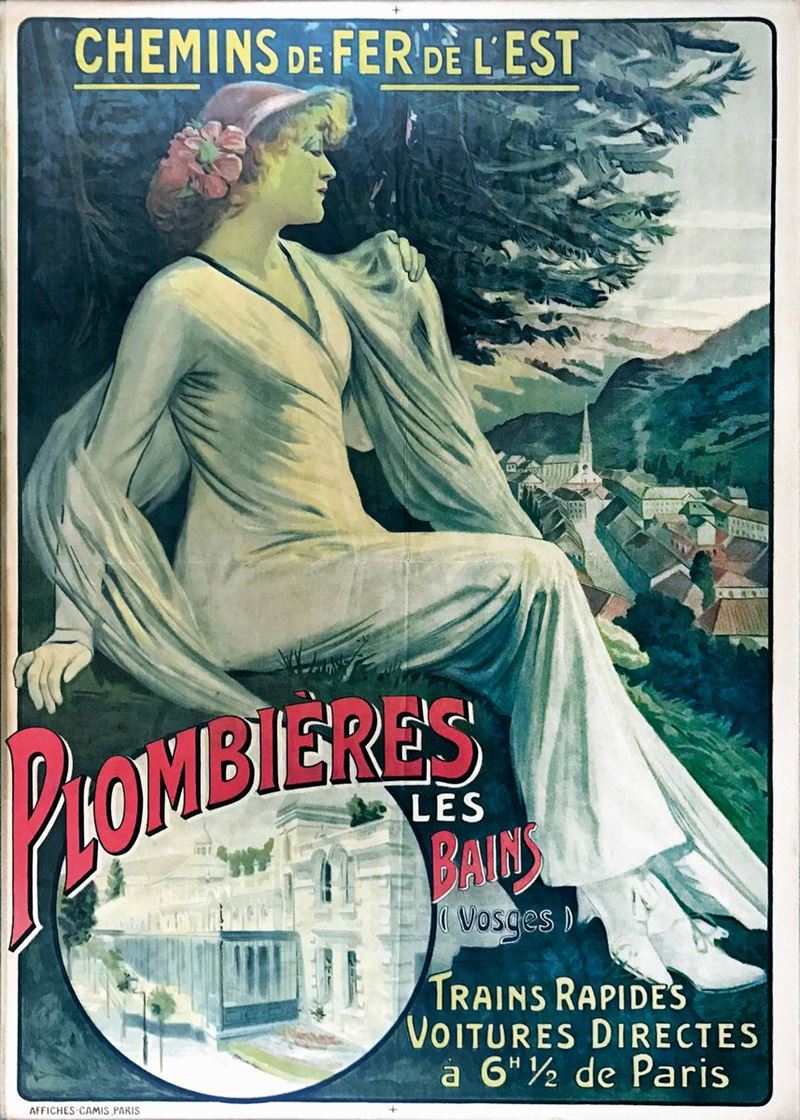 Unknown artist PLOMBIERES LES BAINS (VOSGES) / CHEMIN DE FER DE L’EST  - Auction Vintage Posters - Cambi Casa d'Aste