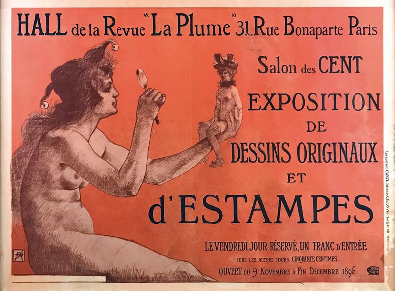 Armand Rassenfosse (1862-1934) HALL DE LA REVUE “LA PLUME”… PARIS / SALON DES CENTS EXPOSITION…  - Asta Manifesti d'Epoca - Cambi Casa d'Aste