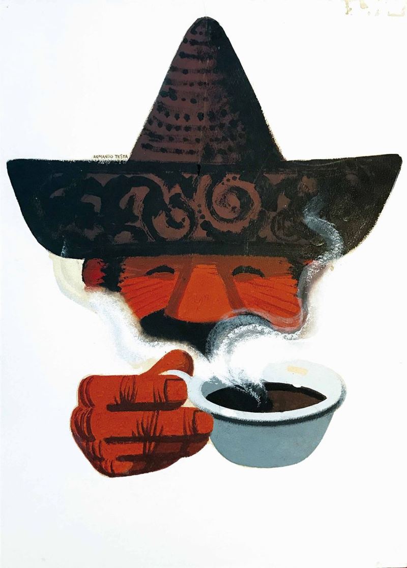 Armando Testa (1917-1992) CAFFE’ PAULISTA LAVAZZA  - Asta Manifesti d'Epoca - Cambi Casa d'Aste