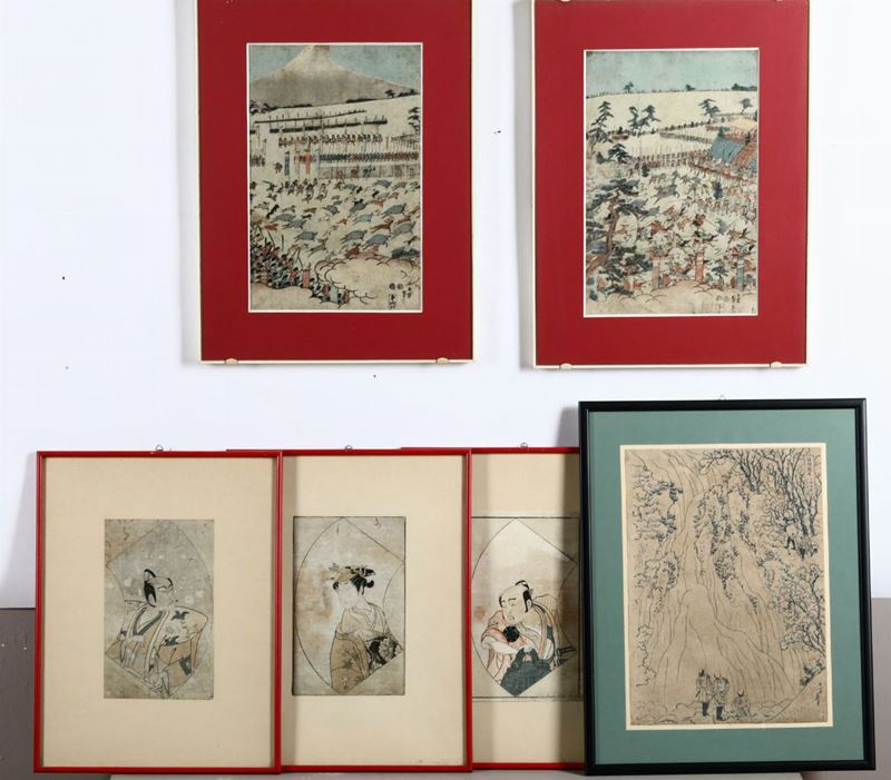 Lotto composto da una serie di stampe di soggetto differente, Giappone, XIX secolo  - Auction Oriental Art | Time Auction - Cambi Casa d'Aste