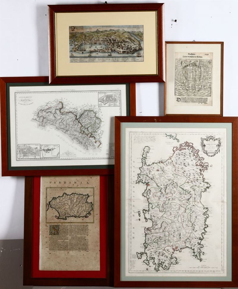 Lotto di stampe raffiguranti carte geografiche  - Auction Paintings - Cambi Casa d'Aste