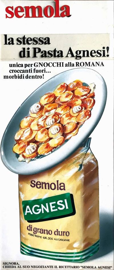 Armando Testa (1917-1992)semola, la Stessa di Pasta Agnesi! Unica per Gnocchi alla Romana…