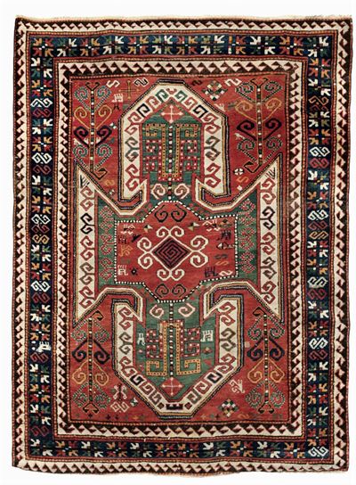 Tappeto Caucasico Kazak Sevan Fine XIX Secolo