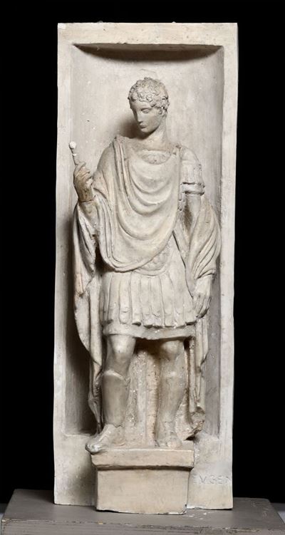 Rilievo in Gesso Raffigurante Antico Romano, Italia XIX Secolo, Opera Derivata da Modello Rinasci...