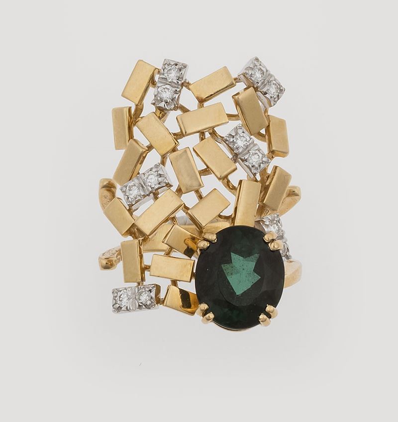 Tourmaline and diamond ring. Signed Repossi. Fitted case  - Auction Fine Jewels - II - Cambi Casa d'Aste