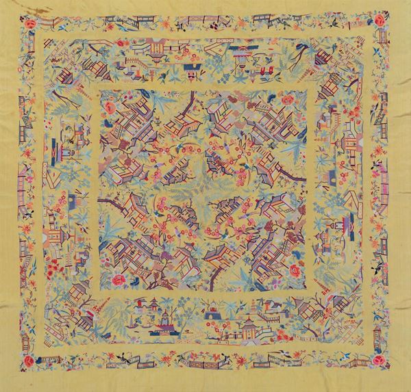 A silk embroidery, China, Qing Dynasty