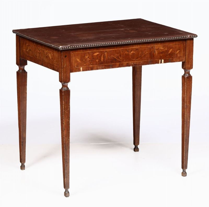 Tavolo lastronato ed intarsiato, XIX secolo  - Auction Fine Art - Cambi Casa d'Aste
