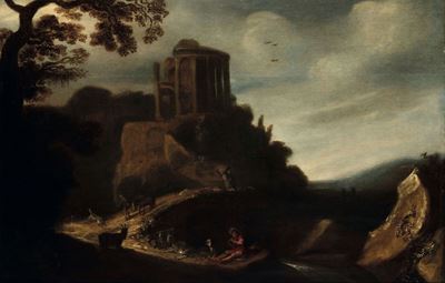 Pieter Lastman (1583-1633)paesaggio con Tobia e L'angelo