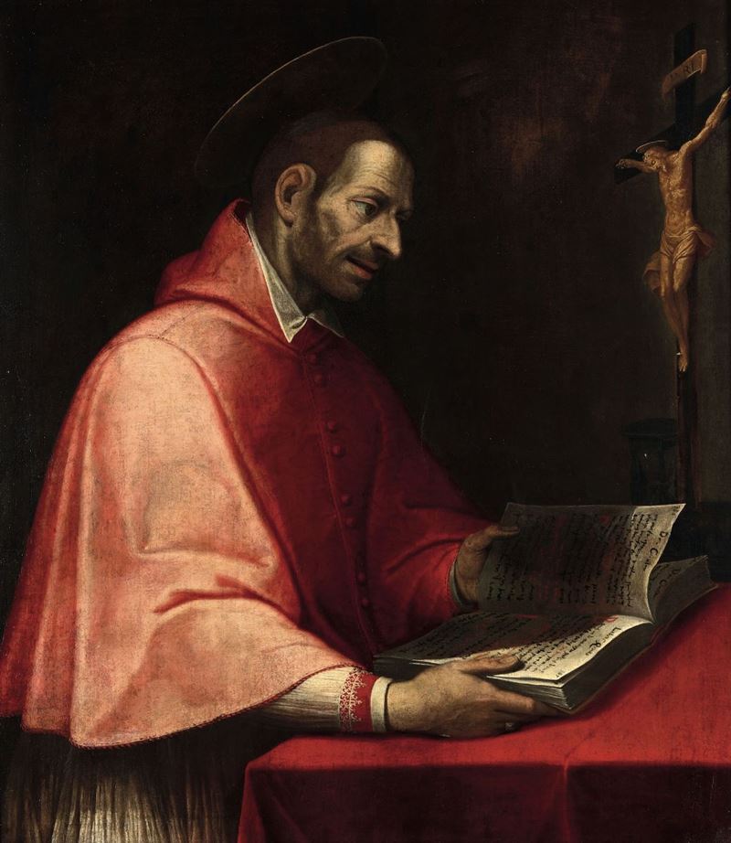 Scuola Lombarda del XVII secolo San Carlo Borromeo  - Auction Fine Art - Cambi Casa d'Aste