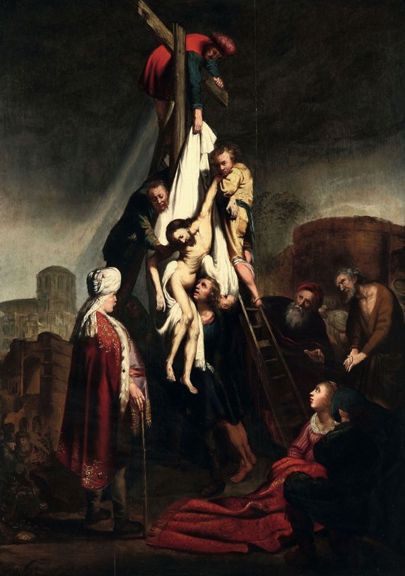 Scuola olandese del XVIII secolo Deposizione dalla croce  - Asta Antiquariato - Cambi Casa d'Aste
