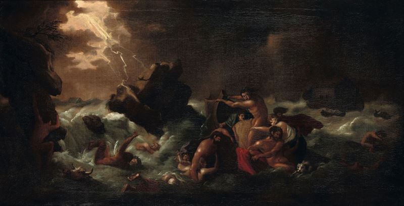 Scuola fiamminga del XVIII secolo Diluvio universale  - Auction Fine Art - Cambi Casa d'Aste