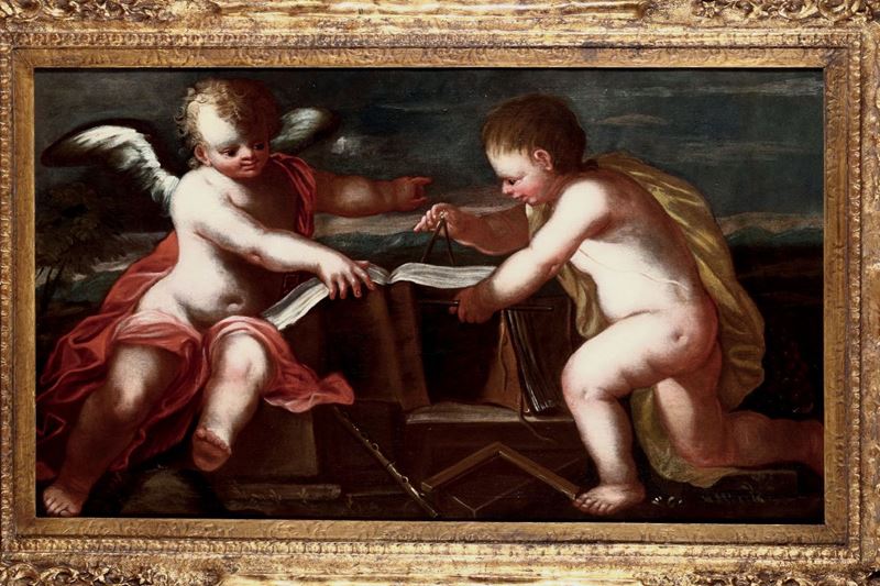 Scuola Italiana del XVII secolo Allegoria della geometria  - Auction Fine Art - Cambi Casa d'Aste
