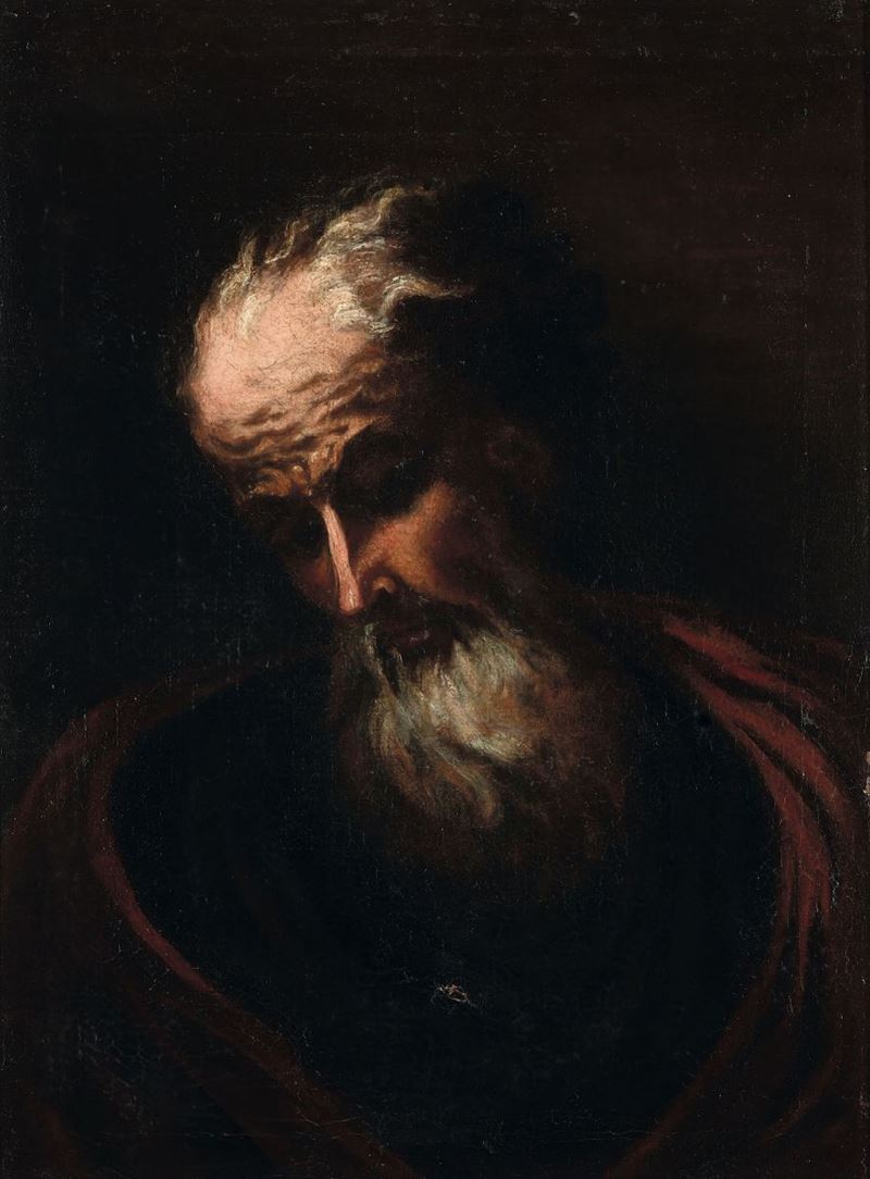 Scuola Italiana del XVII secolo Testa di Santo  - Auction Fine Art - Cambi Casa d'Aste