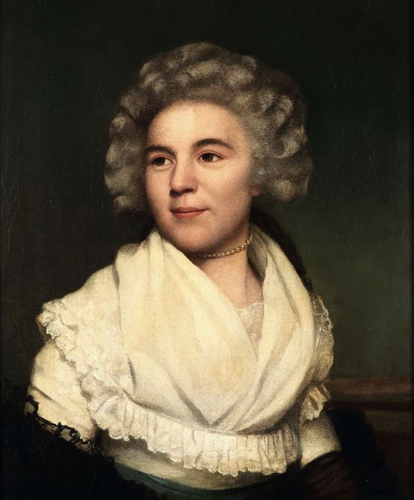 Leonard Defrance (1735 - 1805) Ritratto di dama con collana di perle