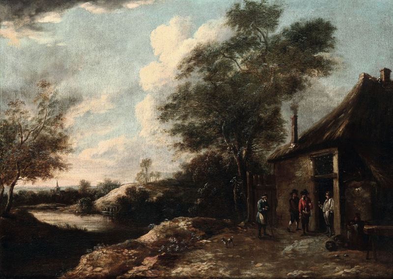 Thomas Van Apshoven (1622 - 1664) Paesaggio con figure  - Auction Fine Art - Cambi Casa d'Aste