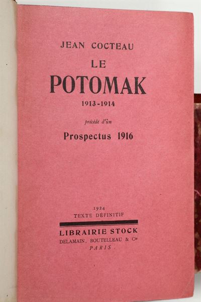 Cocteau,jeanle Potomak 1913-1914 préCéDé D'un Prospectus 1916..librairie Stock,1924(texte Definit...