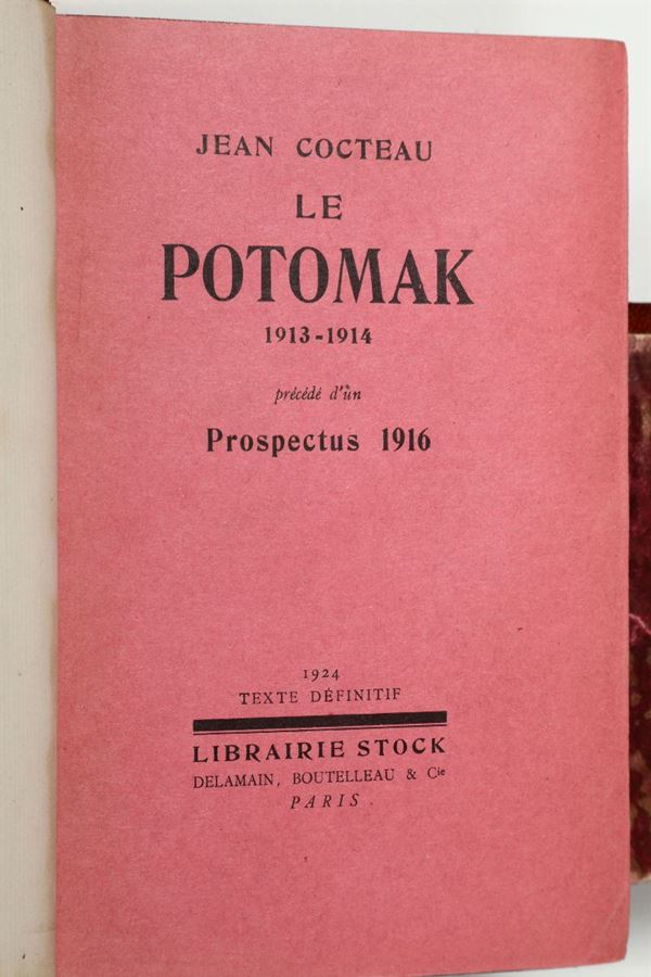 Cocteau,Jean Le Potomak 1913-1914 précédé d'un Prospectus 1916..Librairie Stock,1924(texte definitif).