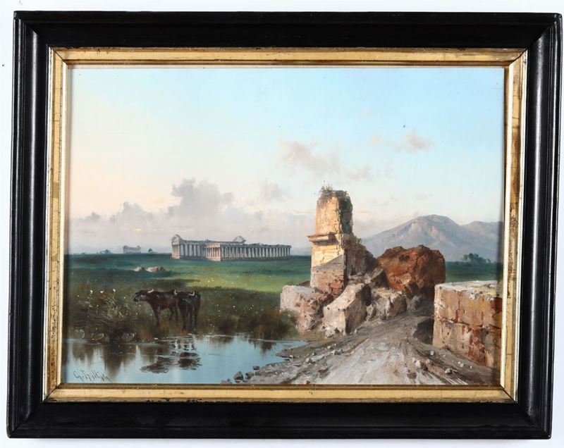 G. Battista Paesaggio con rovine  - Asta Pittura - Cambi Casa d'Aste