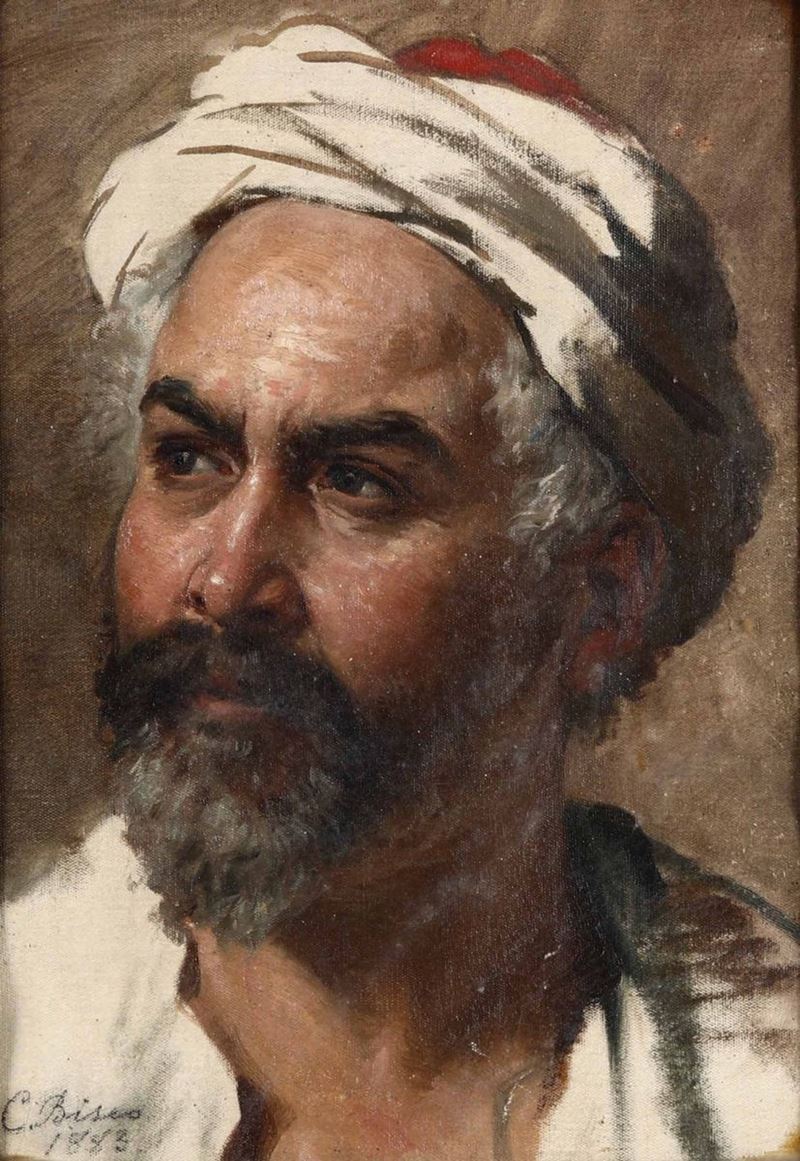 Cesare Biseo (Roma 1843-1909) Ritratto  - Asta Dipinti del XIX e XX secolo - Cambi Casa d'Aste