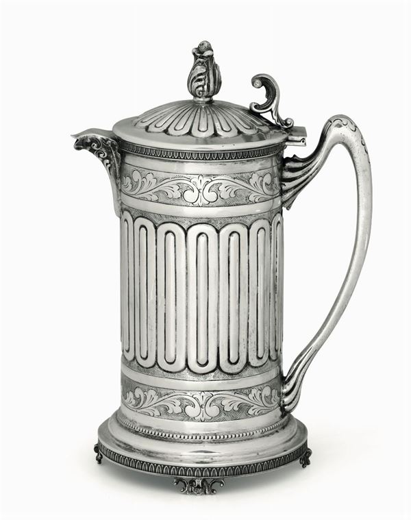 Caffettiera in argento, Italia XX secolo