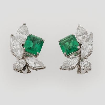 Orecchini con Smeraldi Colombia e Diamanti