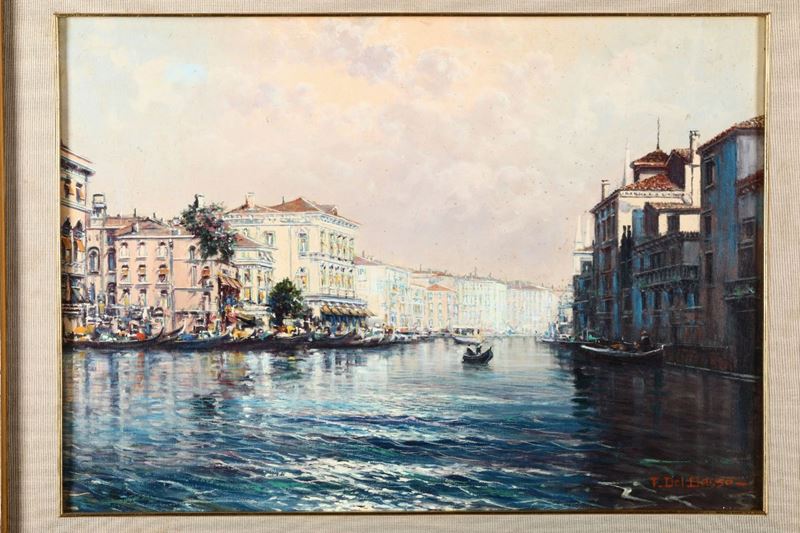 Ferdinando Del Basso (1897 - 1971) Veduta di Venezia  - Asta Pittura - Cambi Casa d'Aste