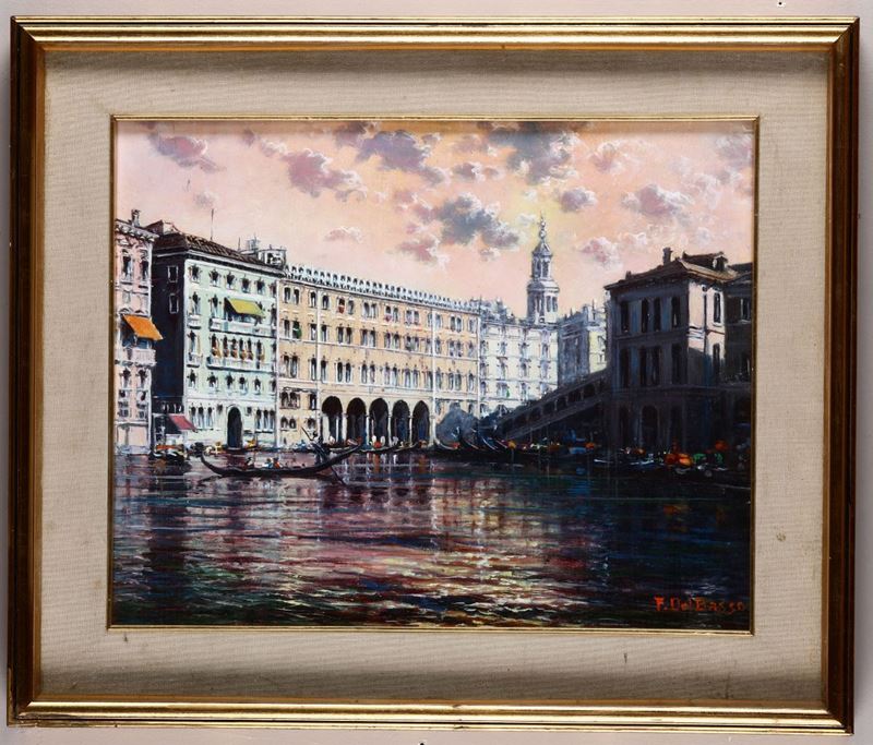 Ferdinando Del Basso (1897 - 1971) Veduta di Venezia  - Asta Pittura - Cambi Casa d'Aste