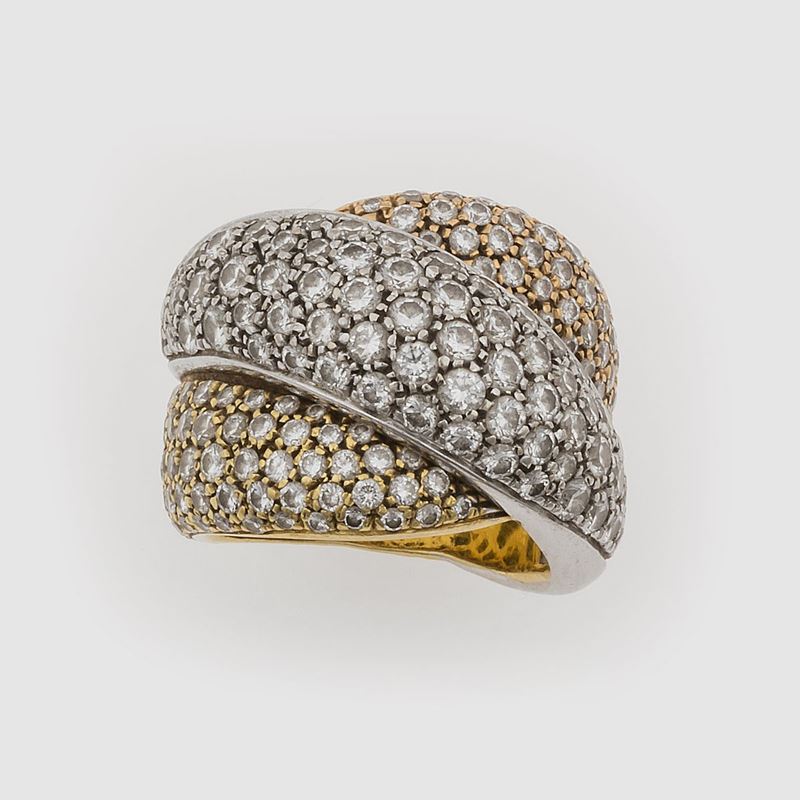 Diamond and gold ring. Signed Damiani  - Auction Fine Jewels - II - Cambi Casa d'Aste