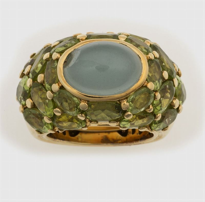 Peridot and quartz ring  - Auction Jewels - Cambi Casa d'Aste