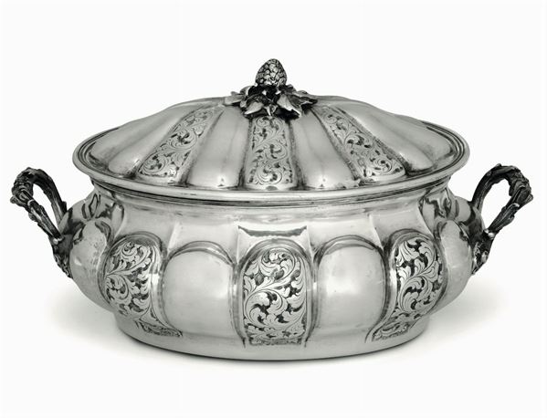 A silver soup bowl, Milan, 1937